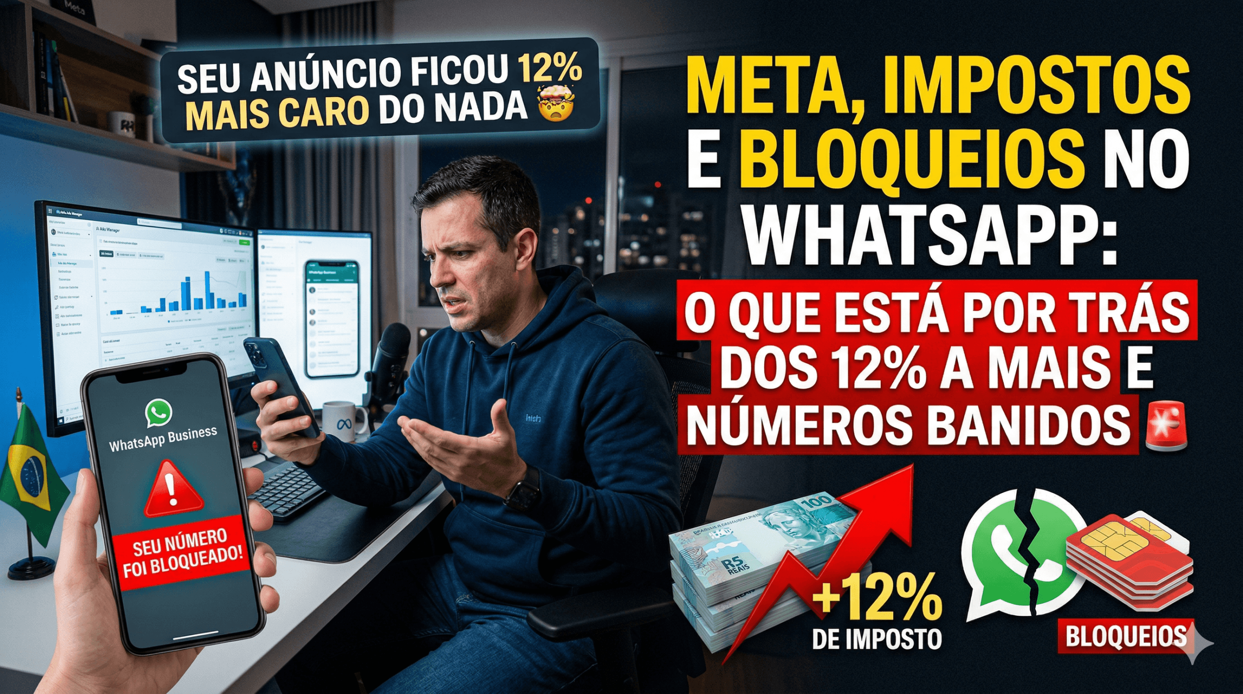 Meta bloqueia seu WhatsApp e ainda cobra 12% a mais nos seus anúncios
